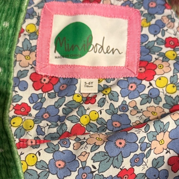 Mini Boden Green Frog Face Overalls - Picture 4 of 5